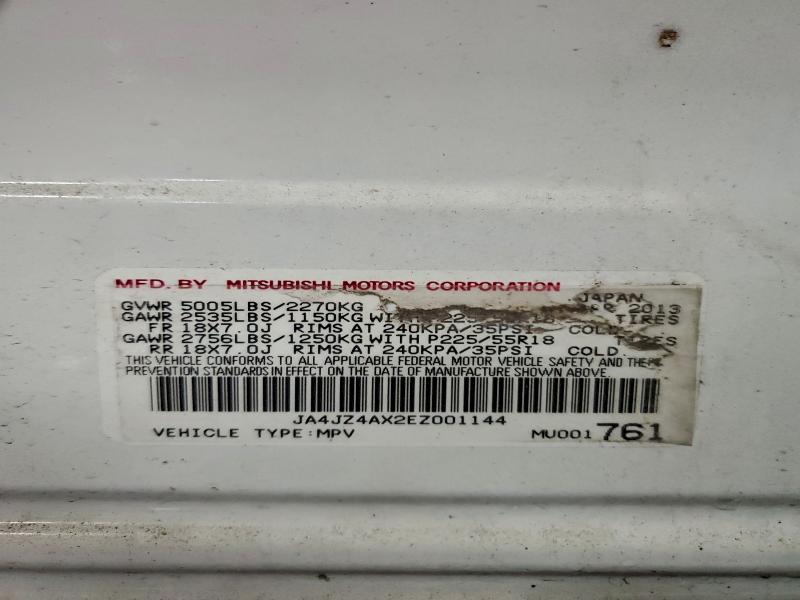 95331755 :رقم المزاد ، JA4JZ4AX2EZ001144 vin ، 2014 Mitsubishi Outlander مزاد بيع