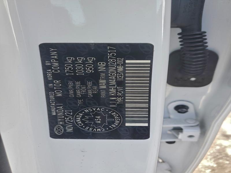 Aukcja sprzedaży 2022 Hyundai Elantra, vin: KMHLM4AG0NU287517, numer aukcji: 97160655