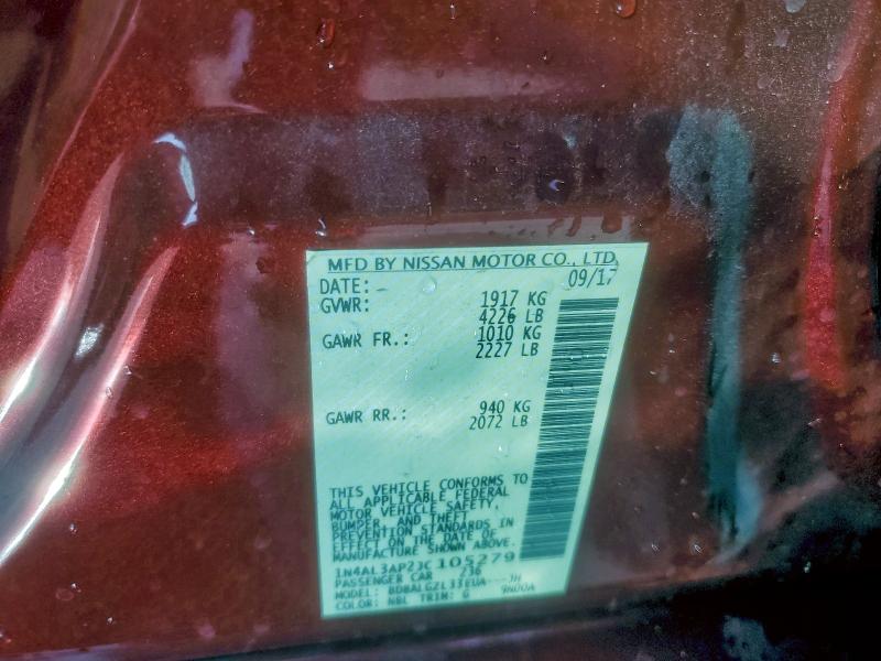 Продаж на аукціоні авто 2018 Nissan Altima, vin: 1N4AL3AP2JC105279, номер лоту: 95837575