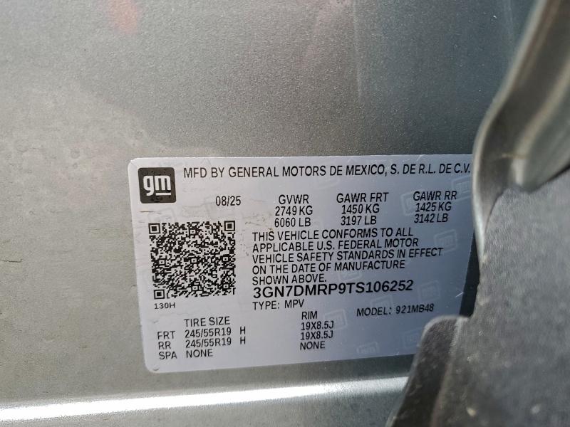 2026 Chevrolet Equinox Ev მანქანა იყიდება აუქციონზე, vin: 3GN7DMRP9TS106252, აუქციონის ნომერი: 97886755