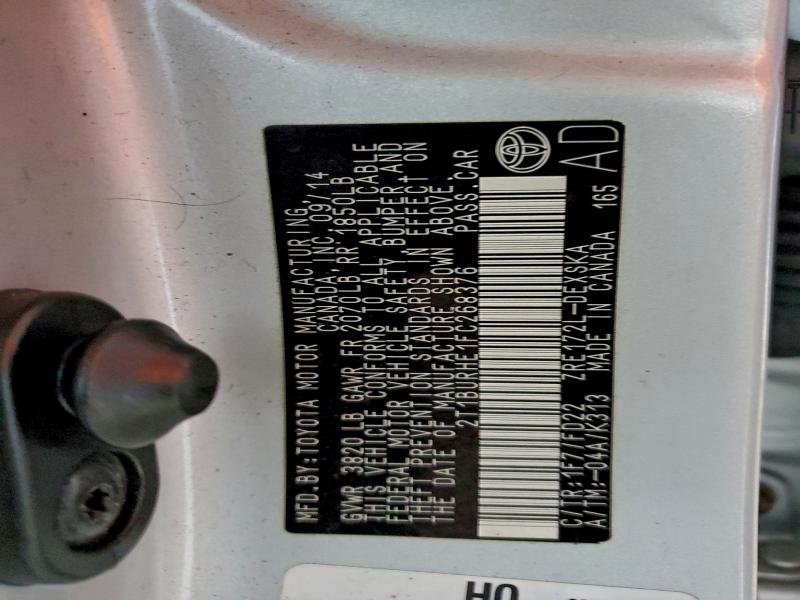 2015 Toyota Corolla L მანქანა იყიდება აუქციონზე, vin: 2T1BURHE1FC268376, აუქციონის ნომერი: 92785375