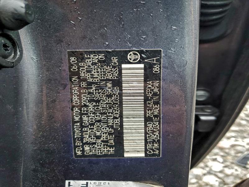 Продажа на аукционе авто 2009 Toyota Corolla, vin: JTDBL40E69J035426, номер лота: 97284055