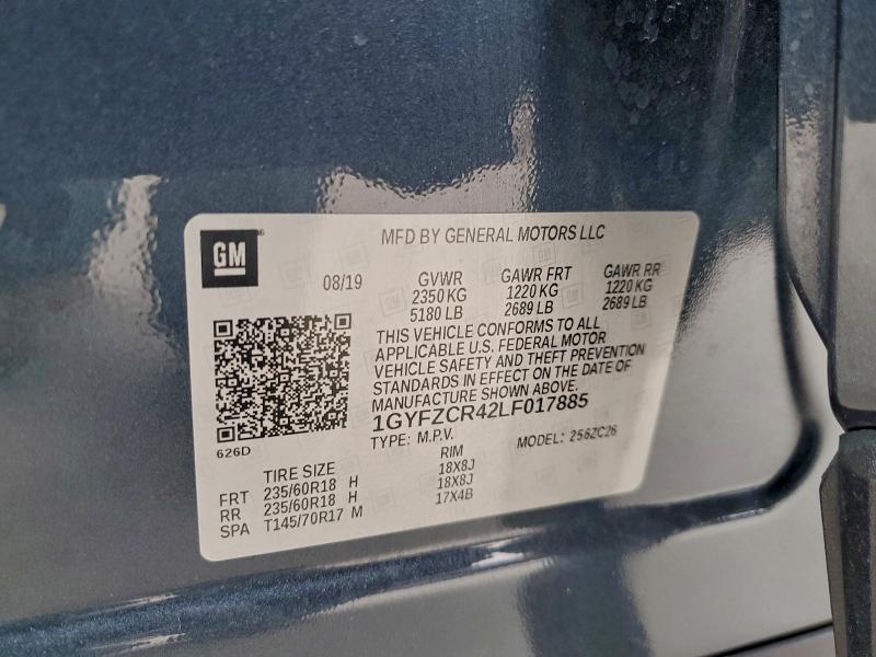 2020 Cadillac Xt4 მანქანა იყიდება აუქციონზე, vin: 1GYFZCR42LF017885, აუქციონის ნომერი: 95732805