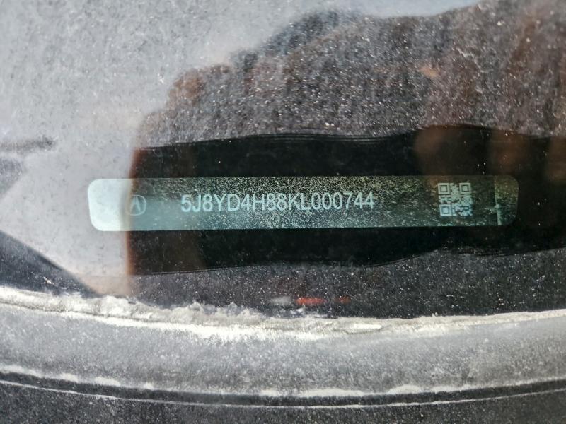2019 Acura Mdx Advanc მანქანა იყიდება აუქციონზე, vin: 5J8YD4H88KL000744, აუქციონის ნომერი: 98146765