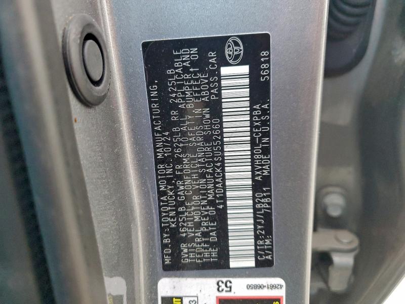 Продаж на аукціоні авто 2025 Toyota Camry, vin: 4T1DAACK4SU552660, номер лоту: 97114575