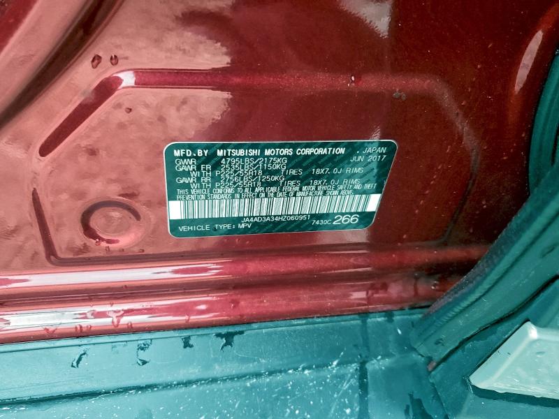 Aukcja sprzedaży 2017 Mitsubishi Outlander, vin: JA4AD3A34HZ060951, numer aukcji: 98985695