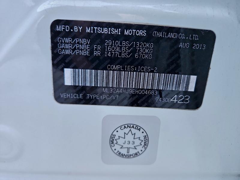 Продаж на аукціоні авто 2014 Mitsubishi Mirage Es, vin: ML32A4HJ9EH004683, номер лоту: 97619515