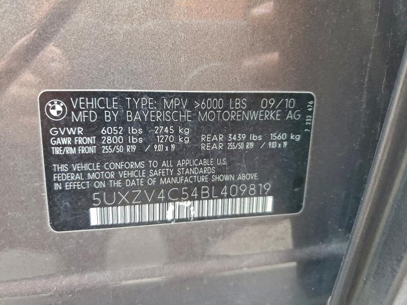 96222655 :رقم المزاد ، 5UXZV4C54BL409819 vin ، 2011 Bmw X5 Xdrive3 مزاد بيع