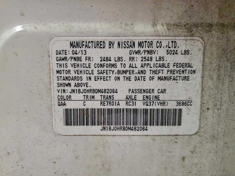 Aukcja sprzedaży 2013 Infiniti Ex37, vin: JN1BJ0HR8DM482064, numer aukcji: 93983555