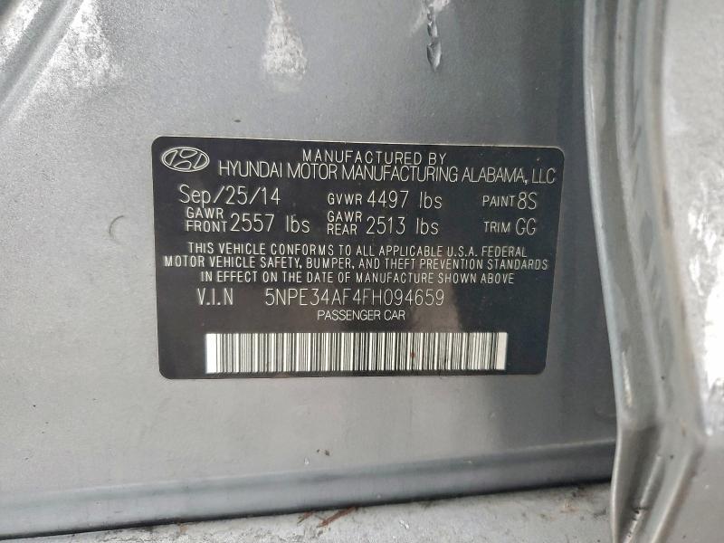 98314105 :رقم المزاد ، 5NPE34AF4FH094659 vin ، 2015 Hyundai Sonata Spo مزاد بيع