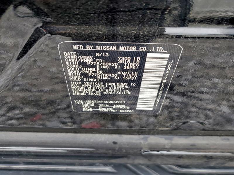 Aukcja sprzedaży 2014 Infiniti Qx80, vin: JN8AZ2NFXE9552311, numer aukcji: 94305485