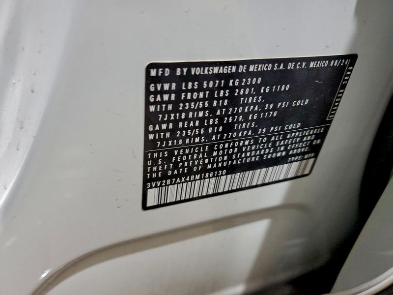 95515445 :رقم المزاد ، 3VV2B7AX4RM186130 vin ، 2024 Volkswagen Tiguan مزاد بيع