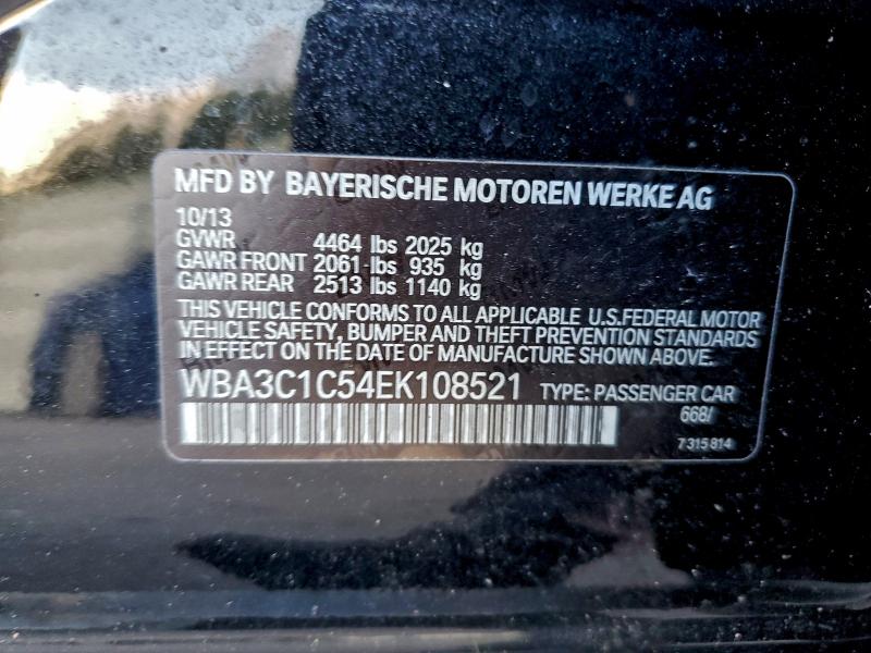 2014 Bmw 328 მანქანა იყიდება აუქციონზე, vin: WBA3C1C54EK108521, აუქციონის ნომერი: 97359775
