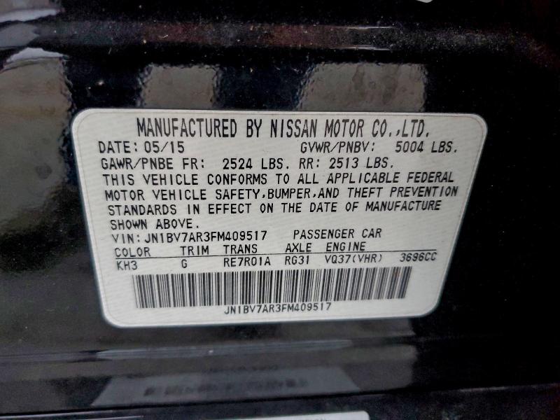 Aukcja sprzedaży 2015 Infiniti Q50, vin: JN1BV7AR3FM409517, numer aukcji: 94350215