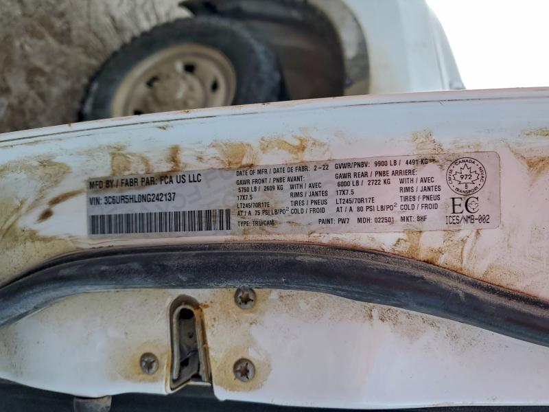 2022 Ram 2500 მანქანა იყიდება აუქციონზე, vin: 3C6UR5HL0NG242137, აუქციონის ნომერი: 97286585