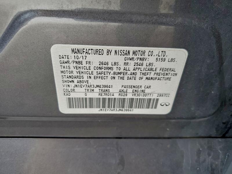 94767515 :رقم المزاد ، JN1EV7AR3JM439641 vin ، 2018 Infiniti Q50 مزاد بيع