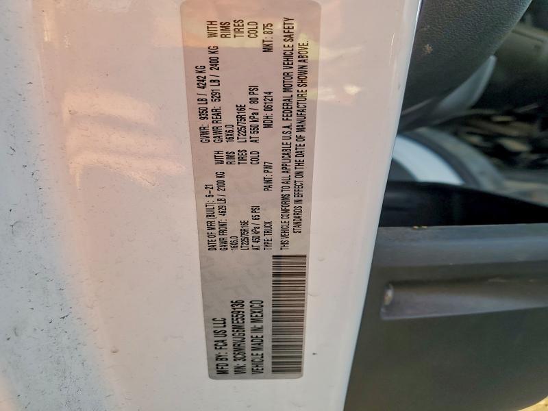 2021 Ram Promaster 3500 მანქანა იყიდება აუქციონზე, vin: 3C6MRVJG6ME559136, აუქციონის ნომერი: 96820385