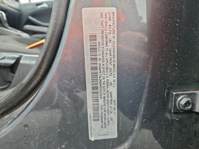 Auction sale of the 2011 Volkswagen Jetta Base, vin: 3VW2K7AJ6BM391039, lot number: 95317345