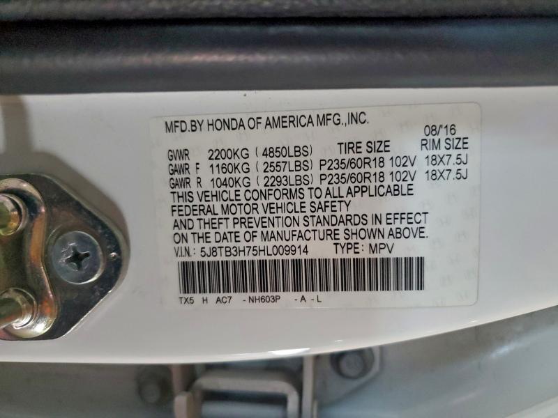 Продажа на аукционе авто 2017 Acura Rdx, vin: 5J8TB3H75HL009914, номер лота: 97327515