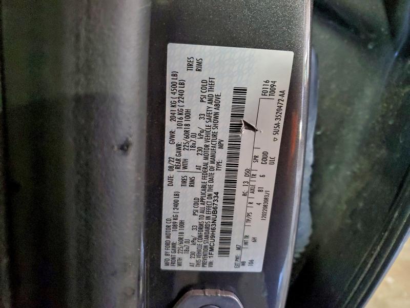 Продаж на аукціоні авто 2022 Ford Escape, vin: 1FMCU9H63NUB67334, номер лоту: 97973655
