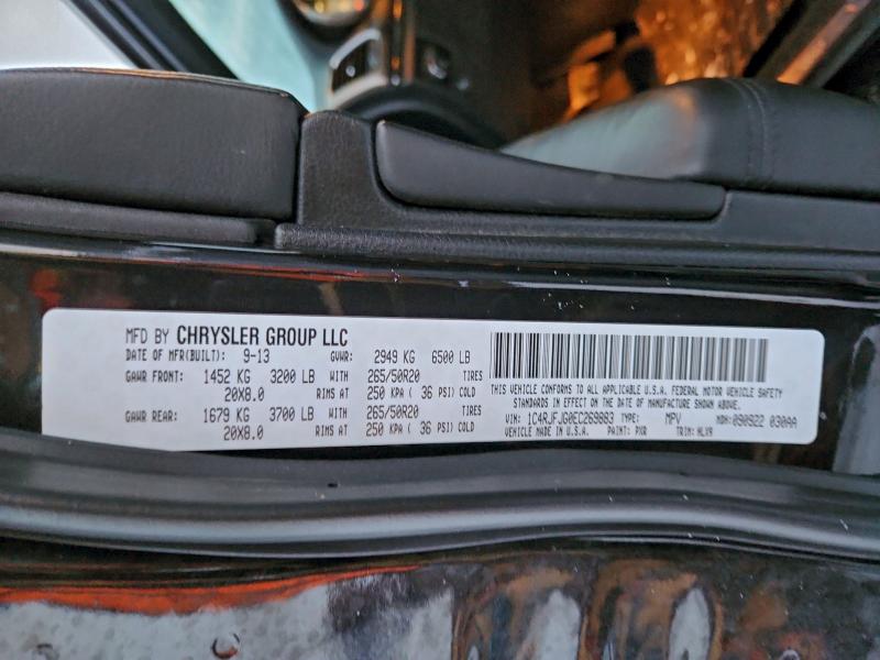 2014 Jeep Grand Cherokee მანქანა იყიდება აუქციონზე, vin: 1C4RJFJG0EC269883, აუქციონის ნომერი: 93663875