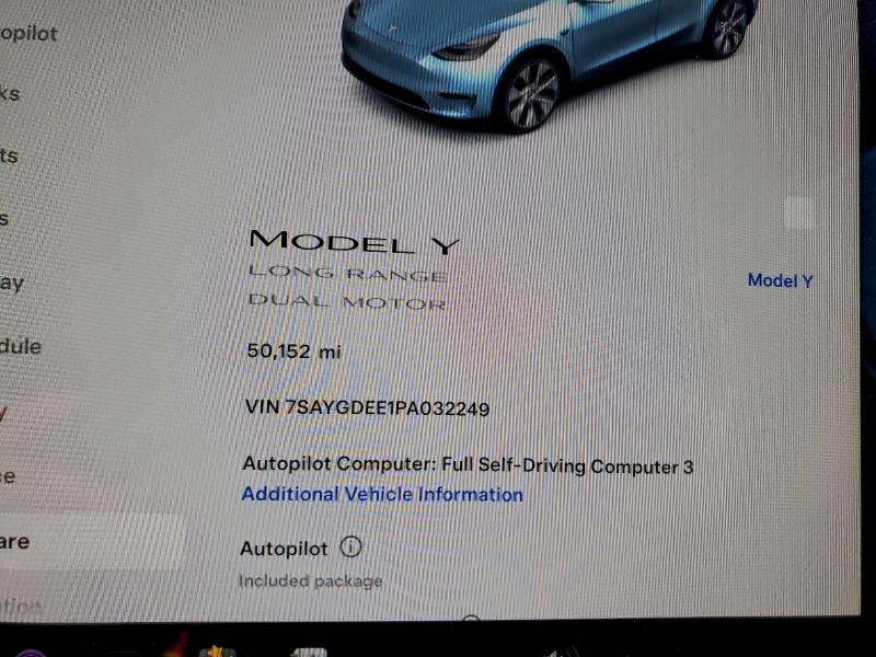 97009805 :رقم المزاد ، 7SAYGDEE1PA032249 vin ، 2023 Tesla Model Y مزاد بيع