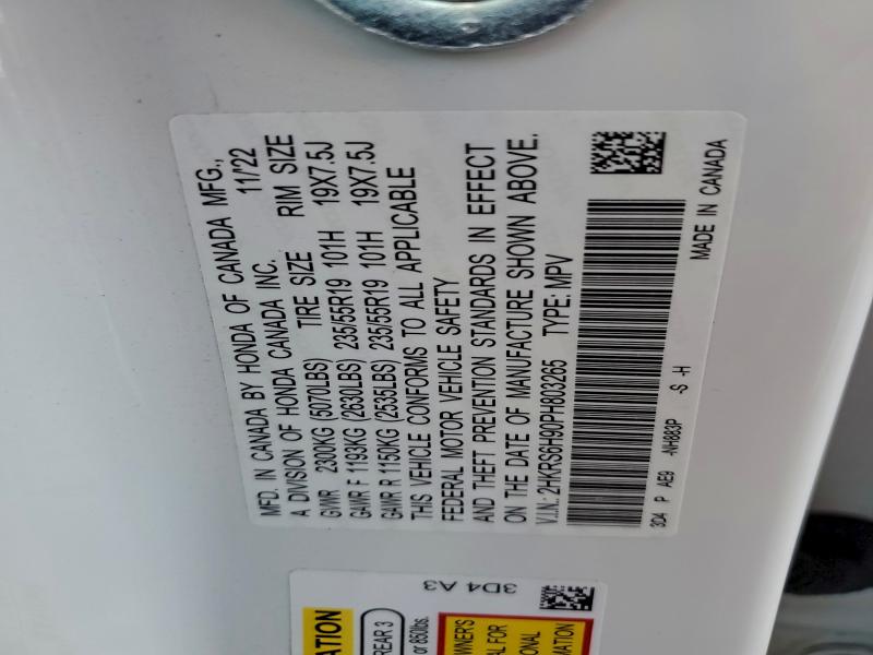 Aukcja sprzedaży 2023 Honda Cr-v, vin: 2HKRS6H90PH803265, numer aukcji: 96734445