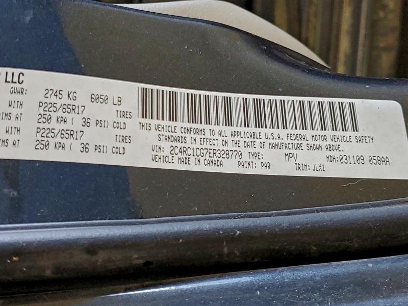 2014 Chrysler Town & Country მანქანა იყიდება აუქციონზე, vin: 2C4RC1CG7ER328770, აუქციონის ნომერი: 97443855