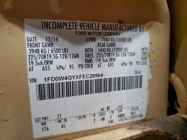 2015 Ford F450 Super მანქანა იყიდება აუქციონზე, vin: 1FD0W4GYXFEC28564, აუქციონის ნომერი: 95259485