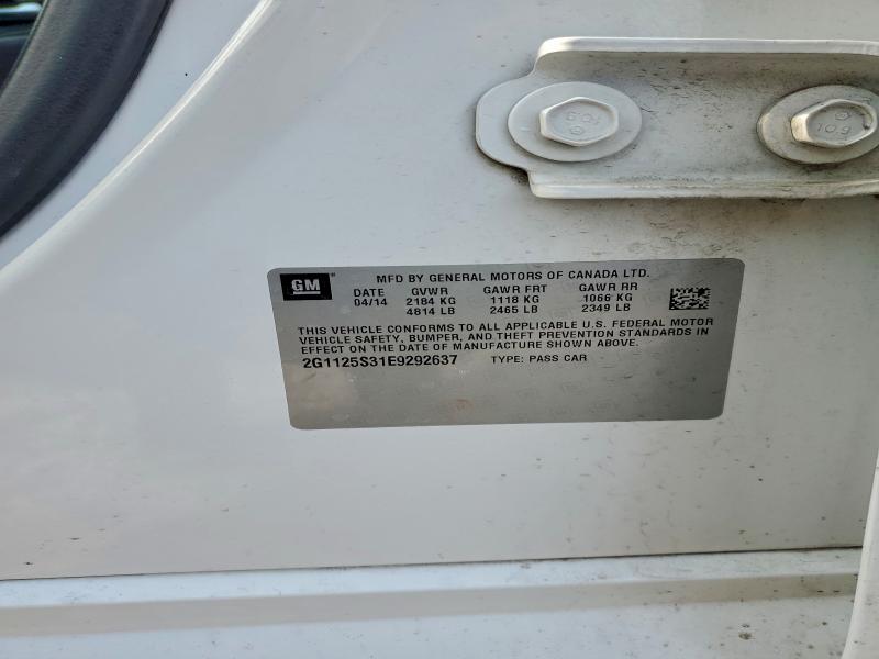 2014 Chevrolet Impala მანქანა იყიდება აუქციონზე, vin: 2G1125S31E9292637, აუქციონის ნომერი: 96577775