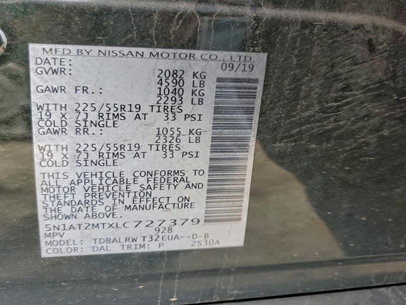 Aukcja sprzedaży 2020 Nissan Rogue, vin: 5N1AT2MTXLC727379, numer aukcji: 92838425