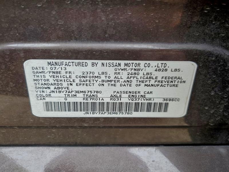 97306355 :رقم المزاد ، JN1BV7AP3EM675780 vin ، 2014 Infiniti Q50 مزاد بيع