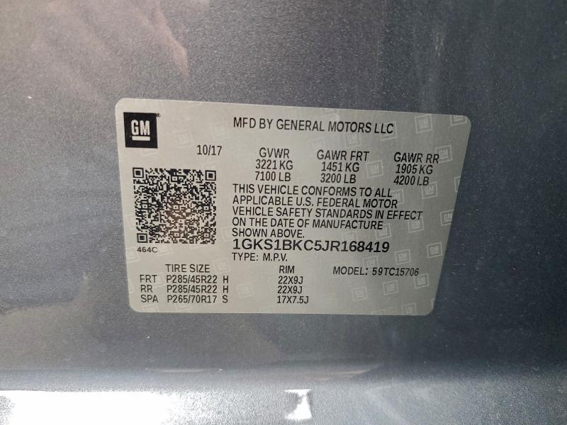 2018 Gmc Yukon მანქანა იყიდება აუქციონზე, vin: 1GKS1BKC5JR168419, აუქციონის ნომერი: 93390735