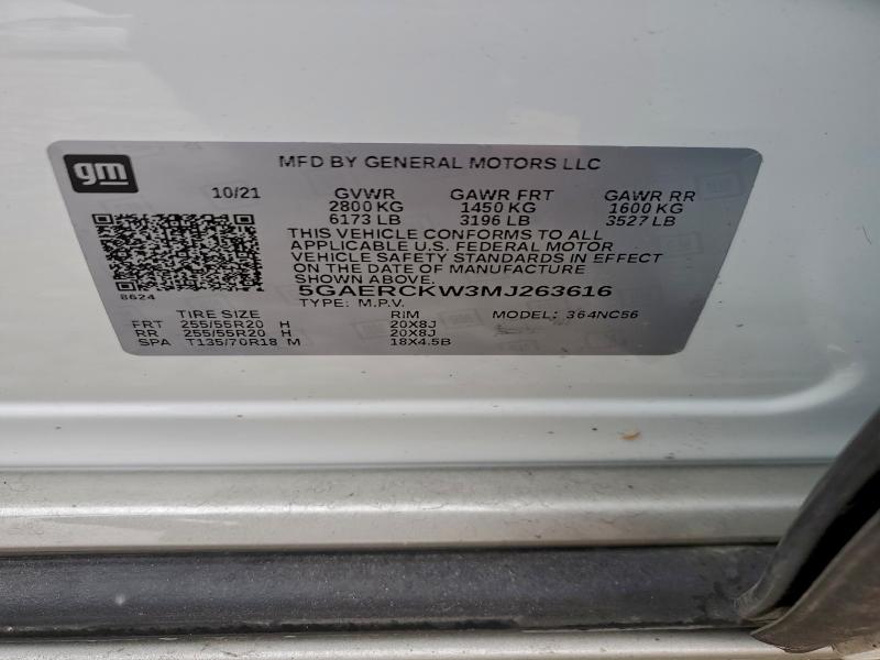 Aukcja sprzedaży 2021 Buick Enclave, vin: 5GAERCKW3MJ263616, numer aukcji: 96979775