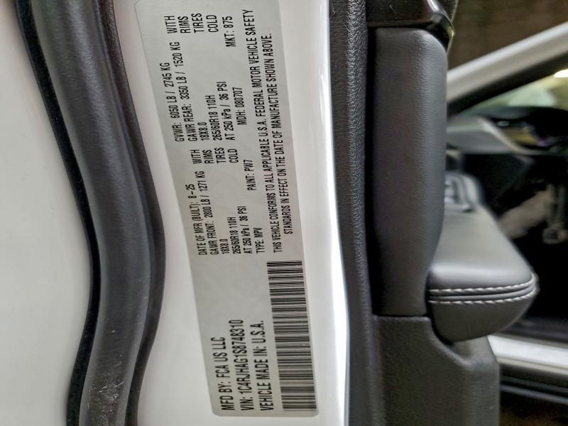 2025 Jeep Grand Cherokee მანქანა იყიდება აუქციონზე, vin: 1C4RJHAG1S8748310, აუქციონის ნომერი: 97590125
