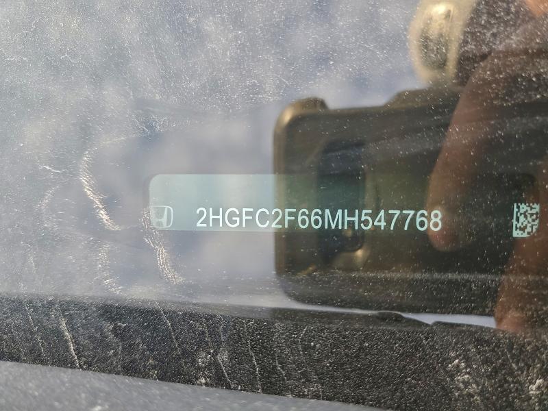 Aukcja sprzedaży 2021 Honda Civic Lx, vin: 2HGFC2F66MH547768, numer aukcji: 96702805