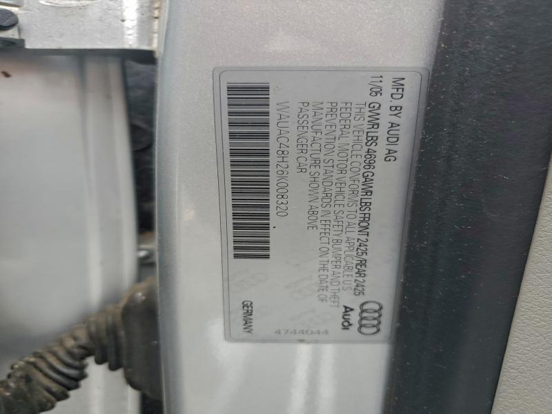 Aukcja sprzedaży 2006 Audi A4, vin: WAUAC48H26K008320, numer aukcji: 95039845