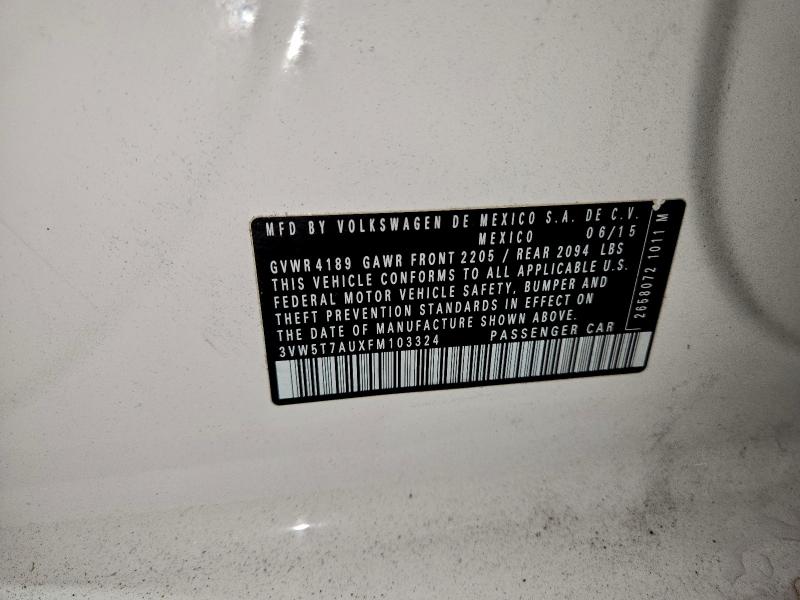 Aukcja sprzedaży 2015 Volkswagen Gti, vin: 3VW5T7AUXFM103324, numer aukcji: 94890605