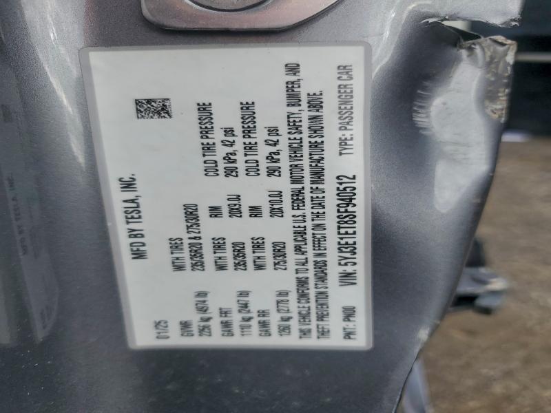 Aukcja sprzedaży 2025 Tesla Model 3, vin: 5YJ3E1ET8SF940512, numer aukcji: 97159355