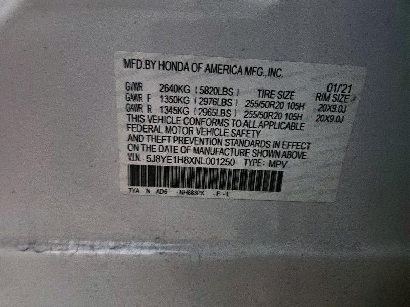 Продаж на аукціоні авто 2022 Acura Mdx, vin: 5J8YE1H8XNL001250, номер лоту: 96508095