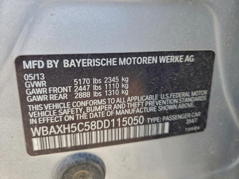 96658775 :رقم المزاد ، WBAXH5C58DD115050 vin ، 2013 Bmw 528 مزاد بيع