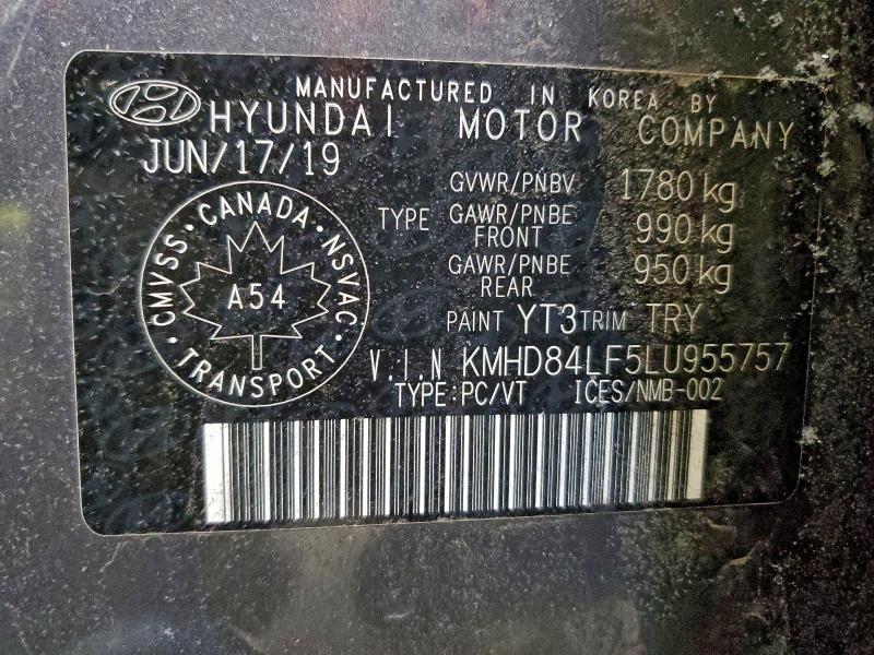Продажа на аукционе авто 2020 Hyundai Elantra, vin: KMHD84LF5LU955757, номер лота: 97176675