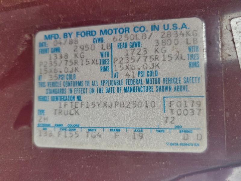 Продажа на аукционе авто 1988 Ford F150, vin: 1FTEF15YXJPB25010, номер лота: 94807635
