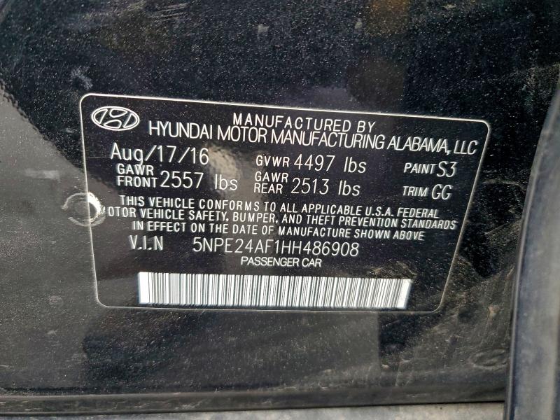Продаж на аукціоні авто 2017 Hyundai Sonata, vin: 5NPE24AF1HH486908, номер лоту: 97570895