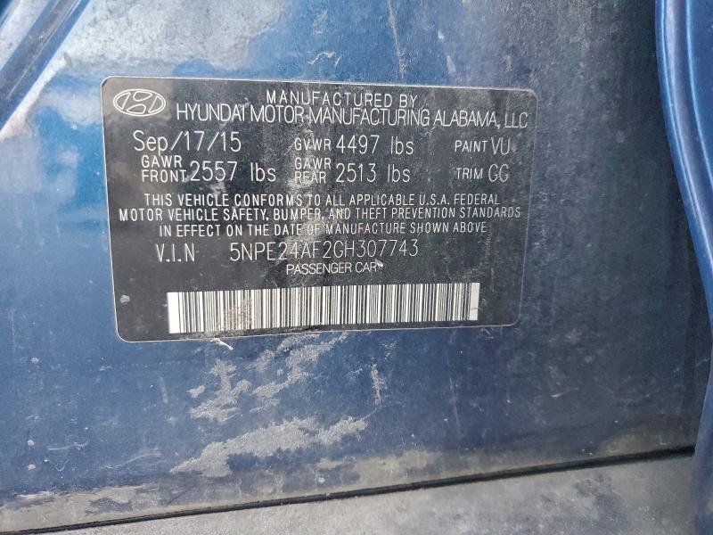 Продажа на аукционе авто 2016 Hyundai Sonata Se, vin: 5NPE24AF2GH307743, номер лота: 96397555