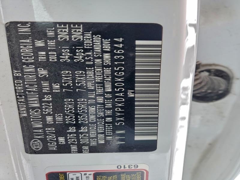 Aukcja sprzedaży 2019 Kia Sorento, vin: 5XYPKDA50KG513644, numer aukcji: 93996125