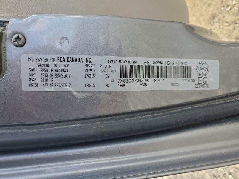 Aukcja sprzedaży 2019 Dodge Grand Cara, vin: 2C4RDGBG3KR703258, numer aukcji: 95651115