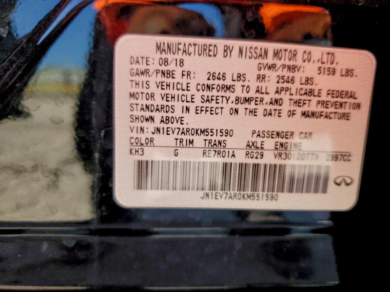 Продажа на аукционе авто 2019 Infiniti Q50 Luxe, vin: JN1EV7AR0KM551590, номер лота: 97935615