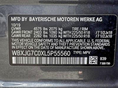 Продажа на аукционе авто 2020 Bmw X1 Sdrive2, vin: WBXJG7C0XL5P55560, номер лота: 95498905