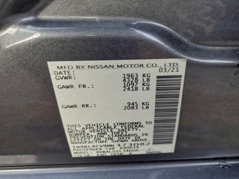 Продаж на аукціоні авто 2021 Nissan Altima, vin: 1N4BL4CV9MN373082, номер лоту: 94972555